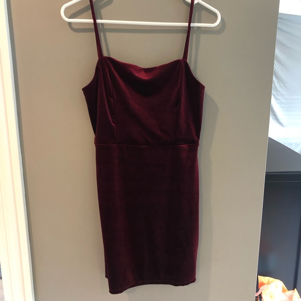 Red velvet urban outfitters dress